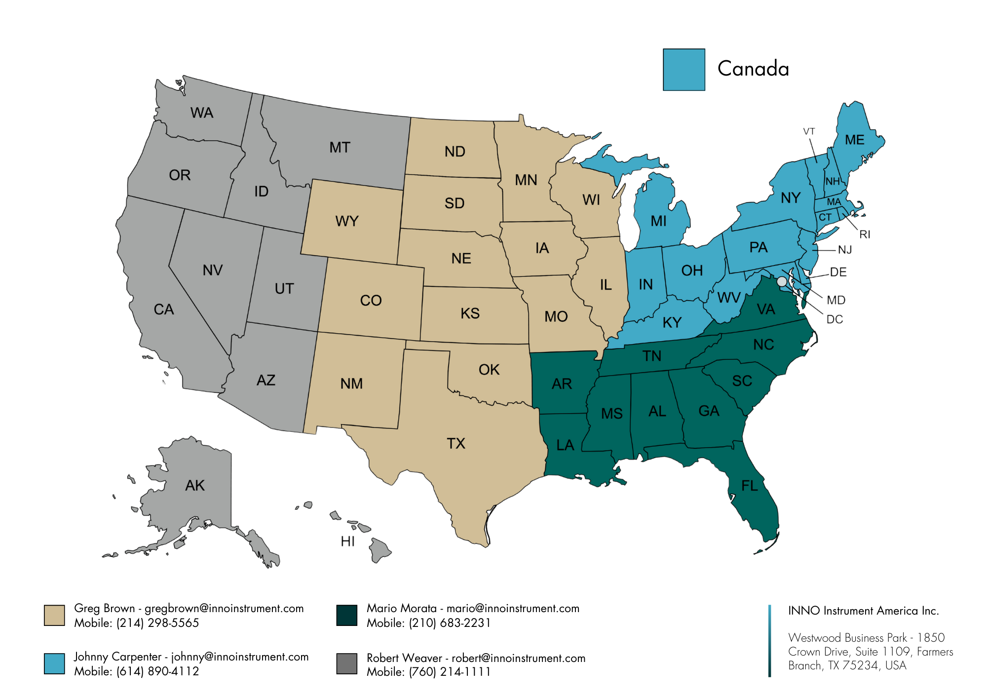 America Reps Map - INNO Instrument America 2025_Final